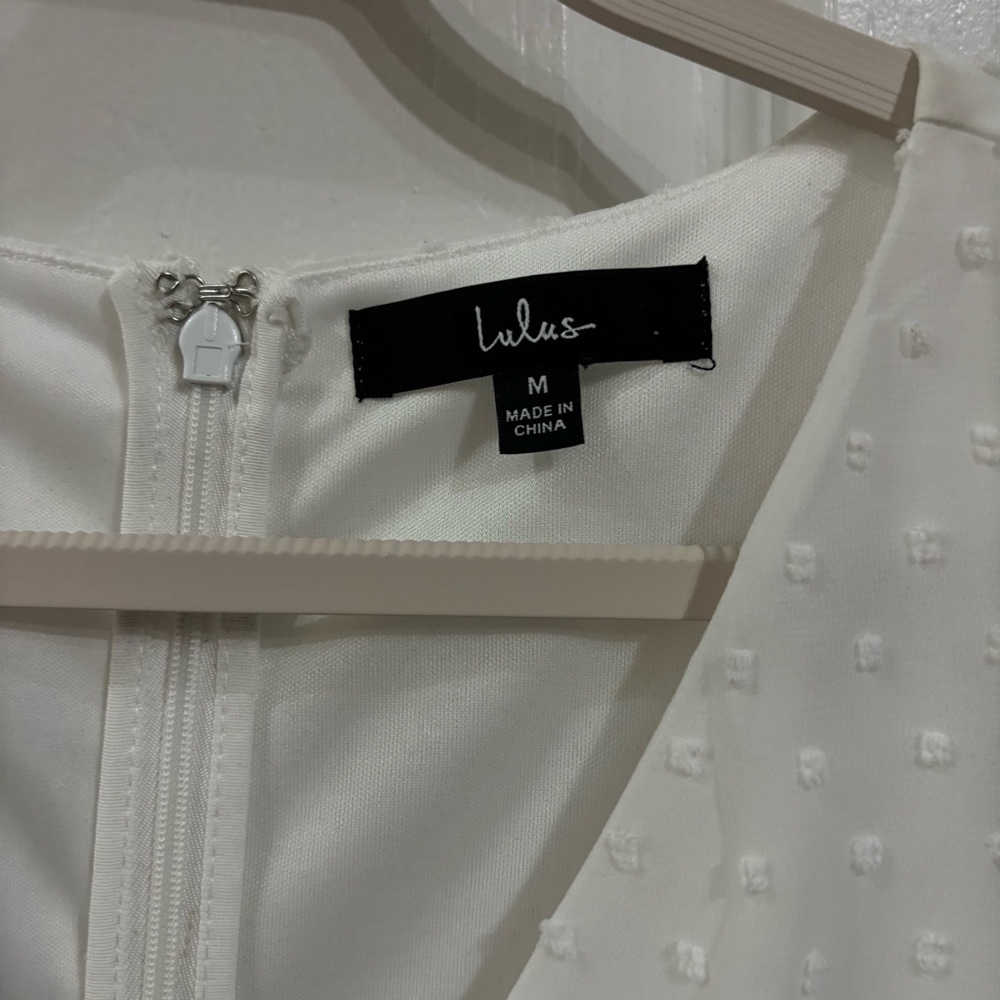 Lulu's Wine and Dine White Swiss Dot Long Sleeve Skater Dress - Picture 3 of 8